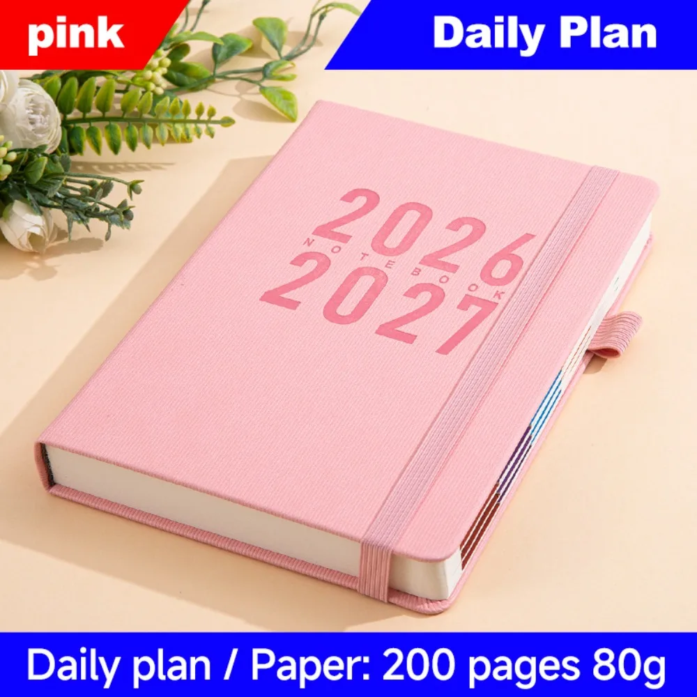 英語-2026-スケジュールプランナー-メモ帳-12-か月-200-フル英語ページ-to-do-リストノートブック-ポータブル厚紙