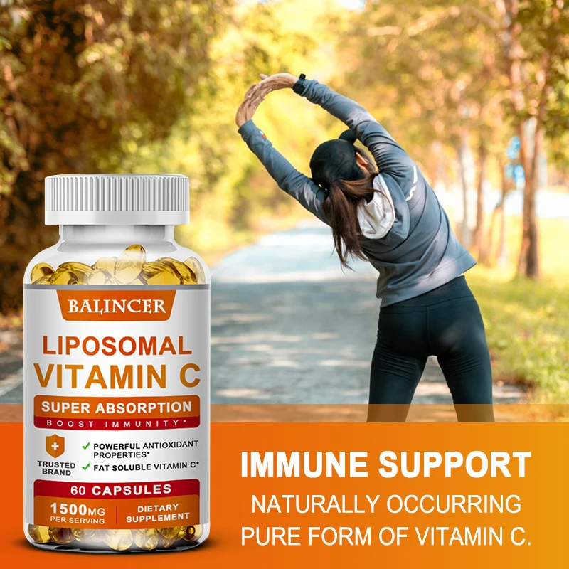

Liposomal Vitamin C Capsules - Promotes Collagen Production, Supports Skin, Immune Health, Powerful Antioxidant