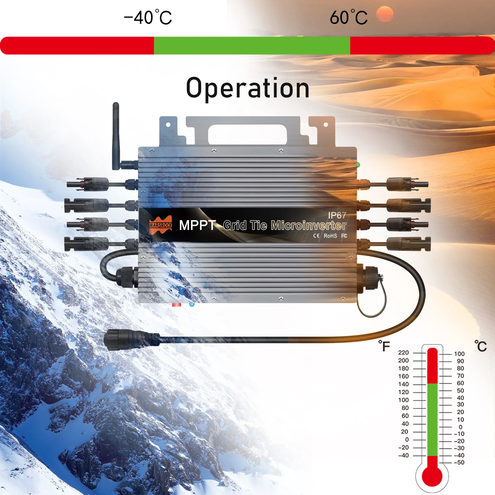 Imagem -03 - Inversor de Gravata Grade Solar 1500w Mppt Onda Senoidal Pura Micro Inversor dc ac 24v 48v 120v 220v Microinversor Conversor Eletrodoméstico