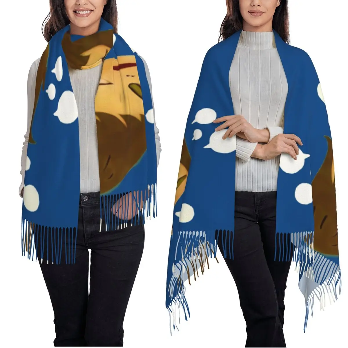 Yoshitomo نارا وشاح غاضب شرابة الأوشحة النساء شالات دافئة لينة ويلتف كبير الخريف الشتاء شال التفاف