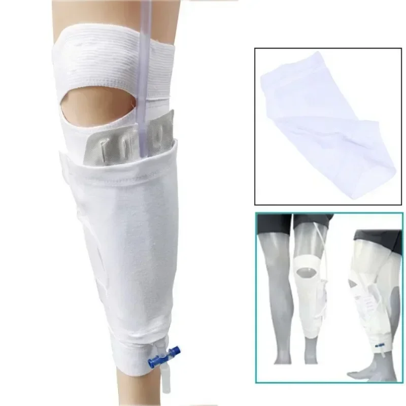 Leg Holder Urinary Incontinence Device High Elastic Calf Drainage Strap Walkable Urine Collection Sleeve Pocket Breathable Band