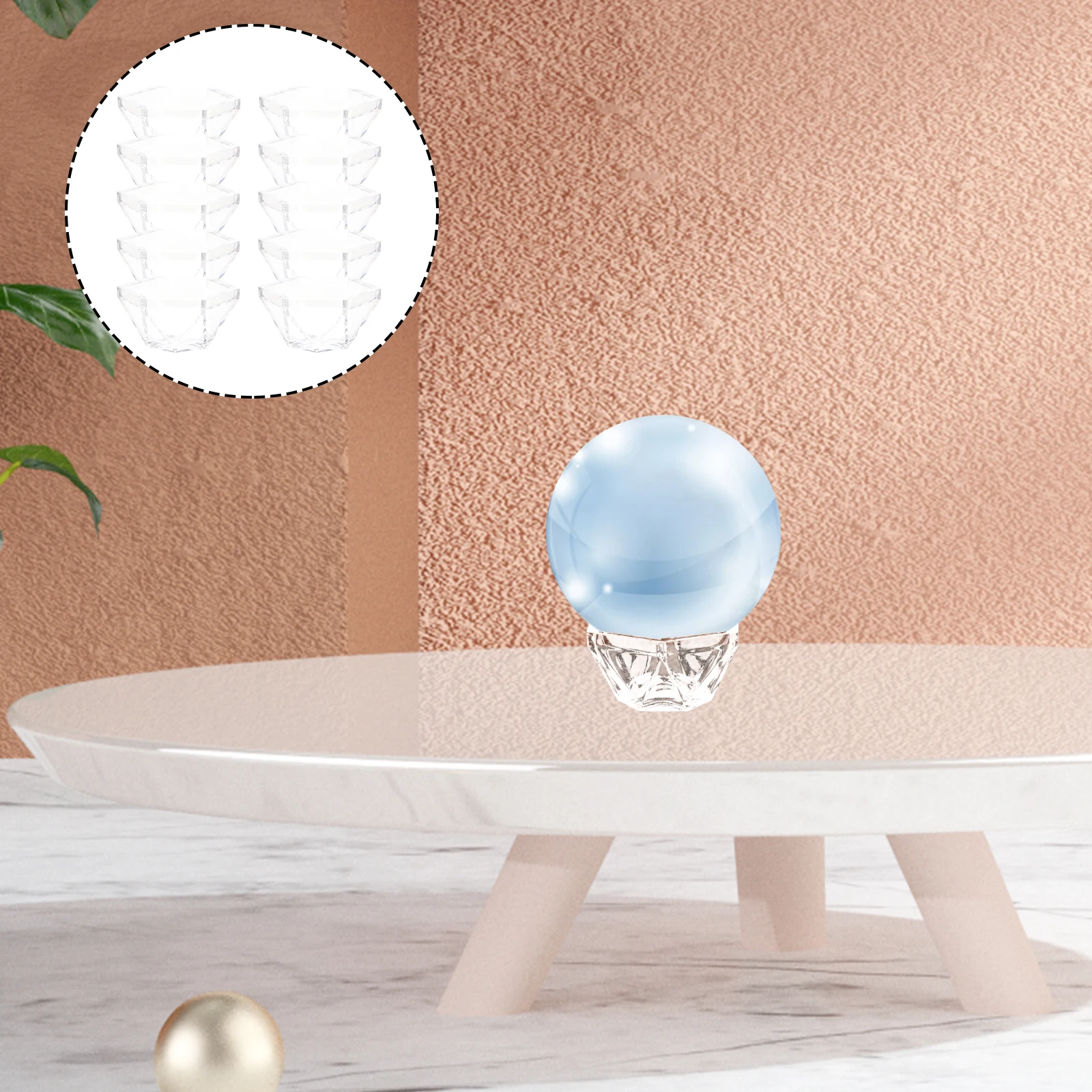 

10pcs Crystal Ball Acrylic Display Rack Creative Pedestal Stone Holder Decorative Acrylic Display Rack Stand Home Office