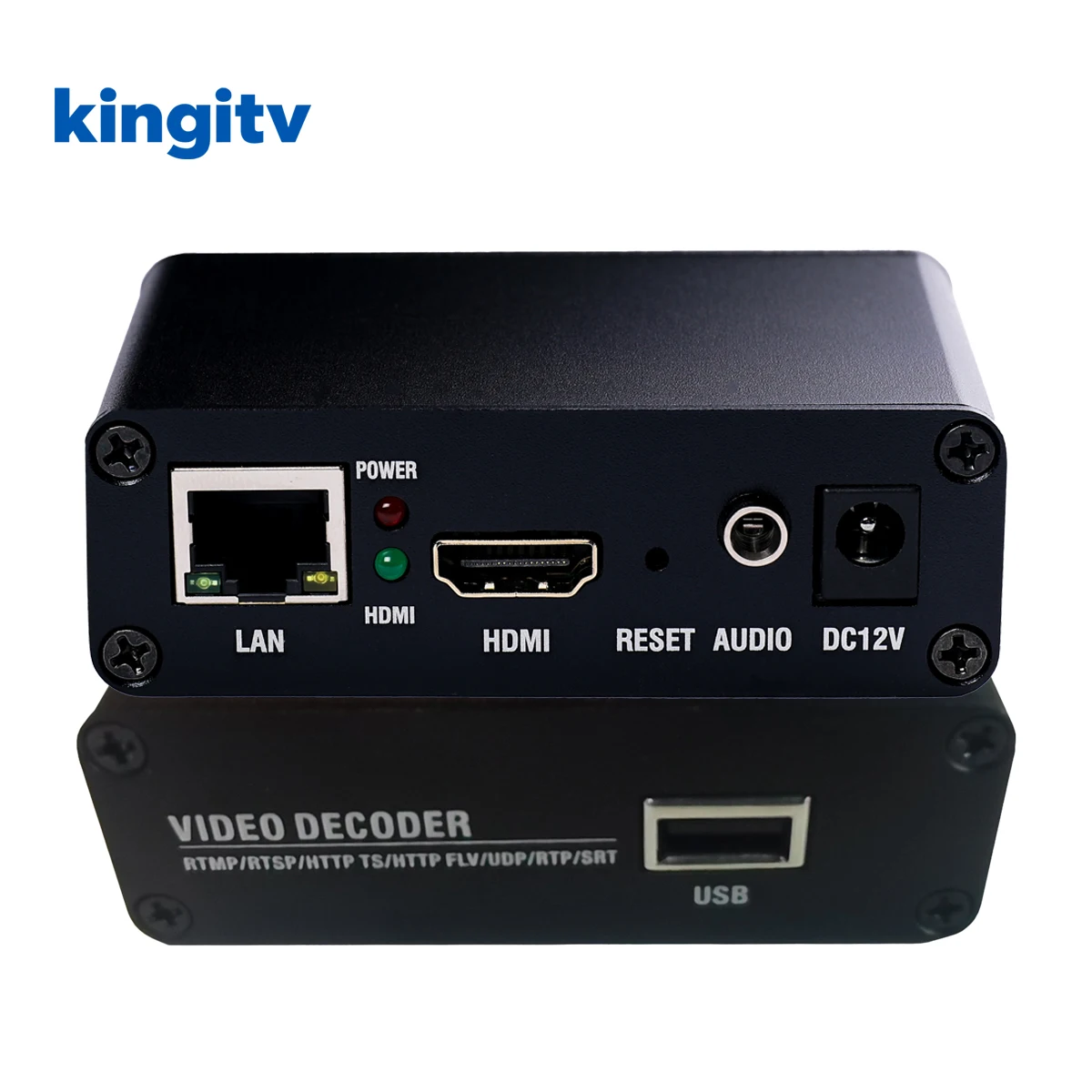 

Video Decoder RTMP HD 1080P IPTV with 4K H.265/H.264 IP Stream Decoder and USB Files Player HDMI