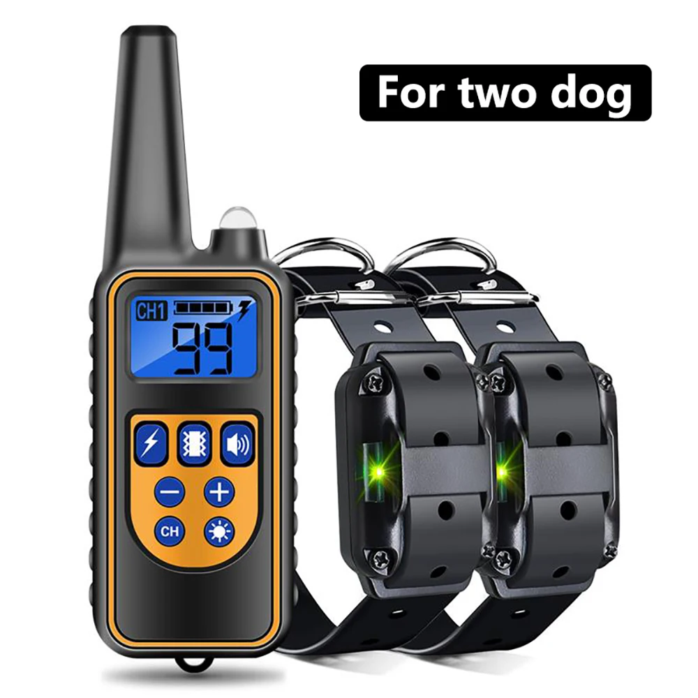 Adjustable Dog Training Collar Waterproof Rechargeable Anti Barking Shock Vibration Sound Collar With Remote Control for All Dog