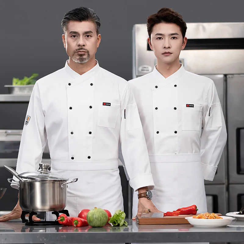 Chef vêtements de travail à manches longues automne hiver Restaurant Cuisine Cuisine occidentale Cuisine restauration cantine cuisson gâteau pain vêtements