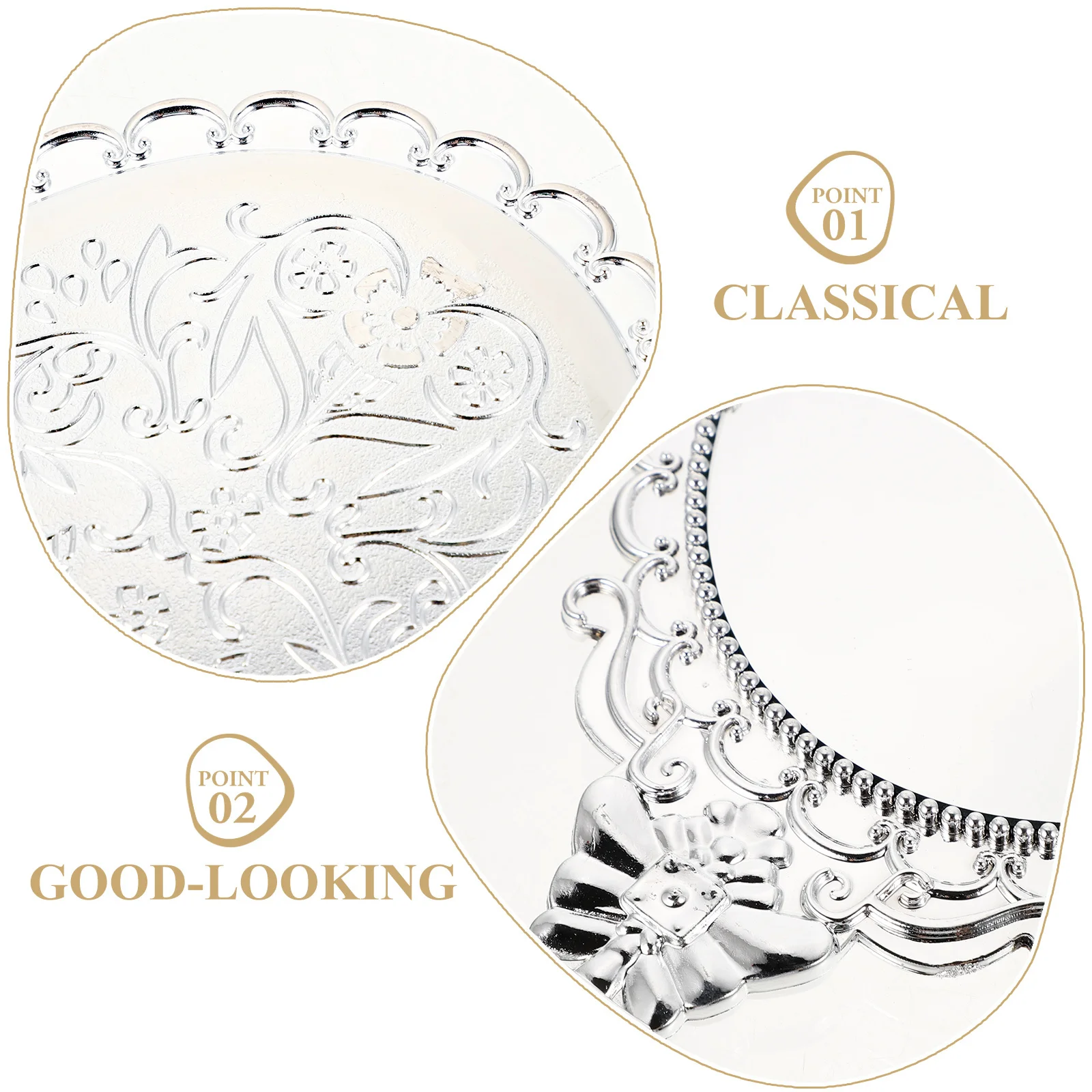 Kompakter Handspiegel, tragbarer Reisegriffspiegel, klarer Look für schnelles Make-up, Touch-Ups, dekoratives Geschenk, kompakte Spiegel