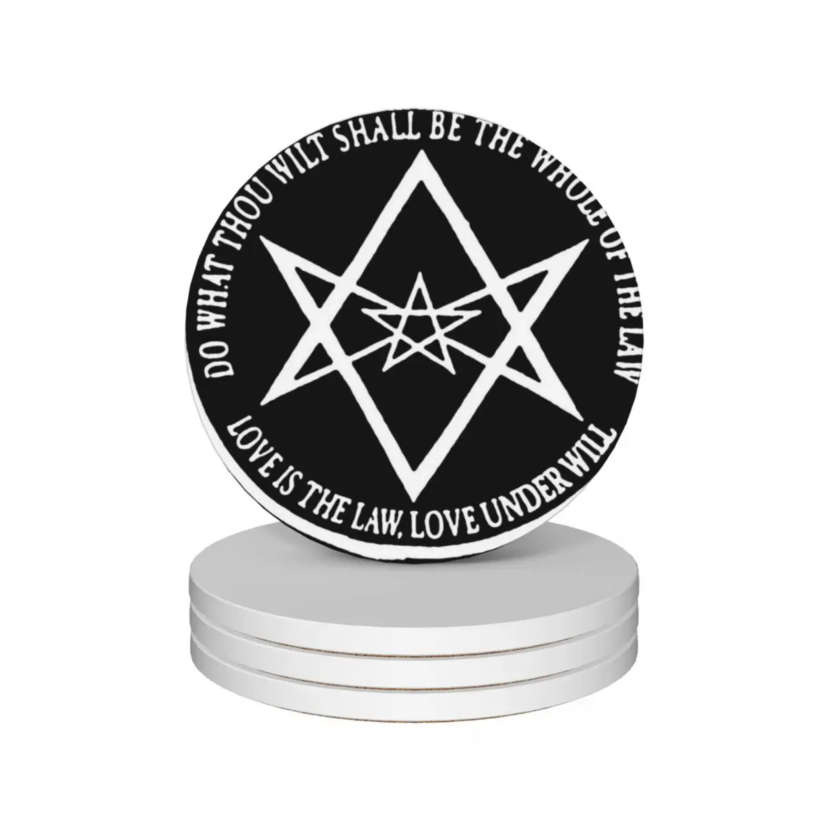 

93 Thelema Aleister Crowley Symbol Ceramic Coasters (Set of 4) for drinks set kawaii anti slip christmas Coasters