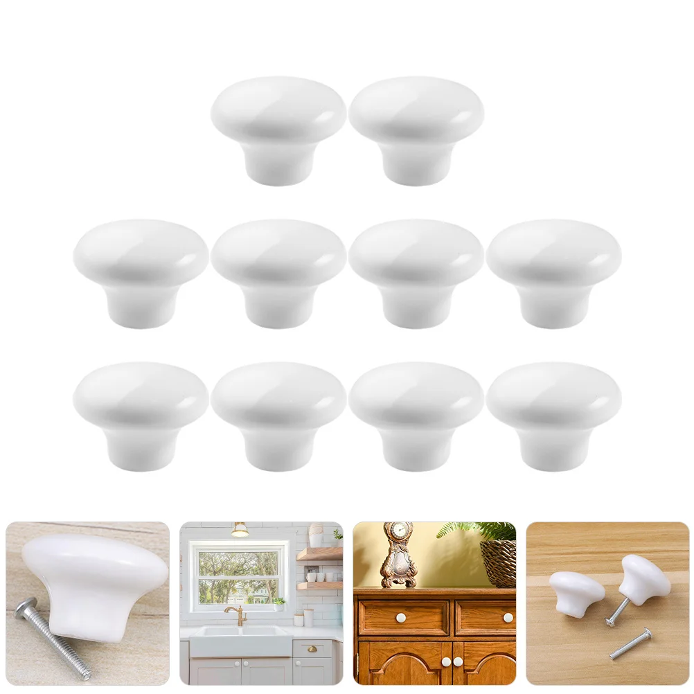10Pcs Single Hole Ceramic Knobs Stylish Cupboard Door Handles for Furniture Drawers Wardrobes Drawer Knob Cabinet Knob