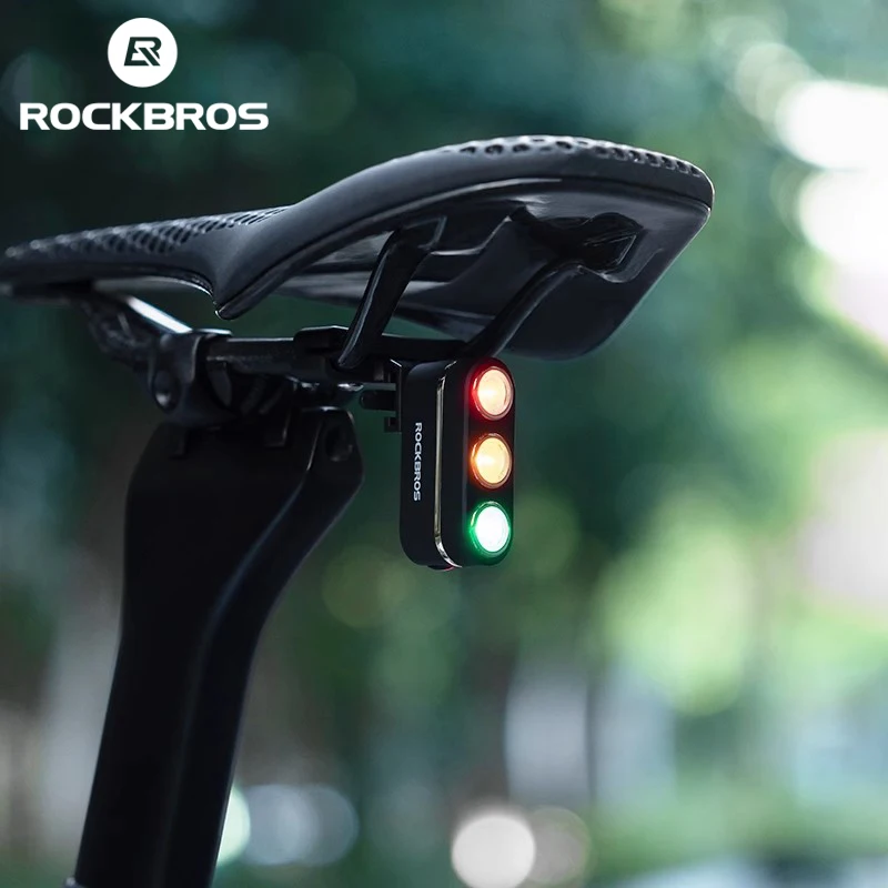 

ROCKBROS Smart Bicycle Rear Light IP64 Waterproof Type-C Charging Brake Sensing Bike Tail Light Night Cycling Light Accessories