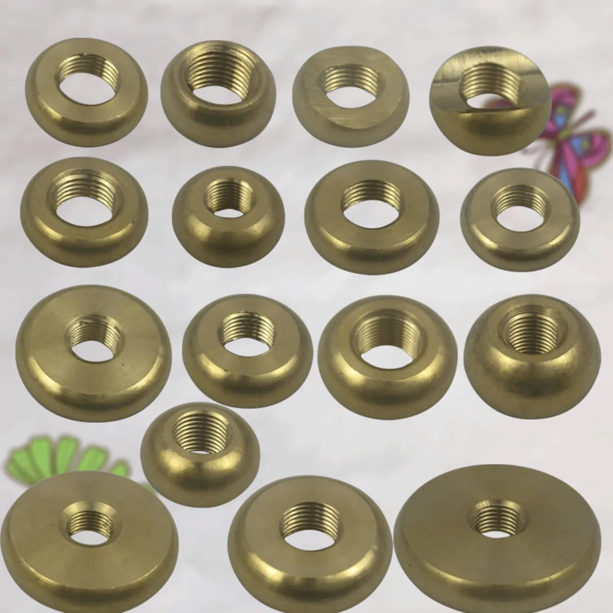 Copper Lamp Connection Inner Tooth Nut Accessories Ring Round Thickened Padded Gasket M10 Decoration Connector Hardware Fittings