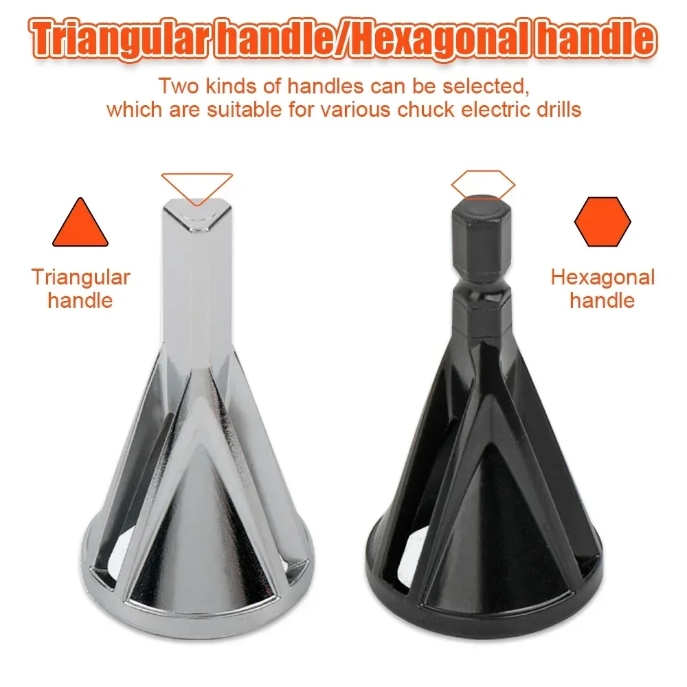 5pcs Deburring External Chamfer Tool Stainless Steel Remove Deburring Tool for Metal Screw Fast Remove Drilling Accessorie Black
