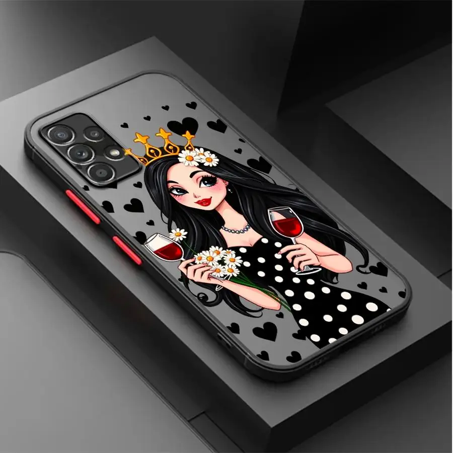 Cartoon Urban Woman Custodia posteriore per telefono per Samsung Galaxy A12 A50 A70 A06 A30 A14 A05 Nota 20 Ultra 10+ 9 8 A15 A16 A13