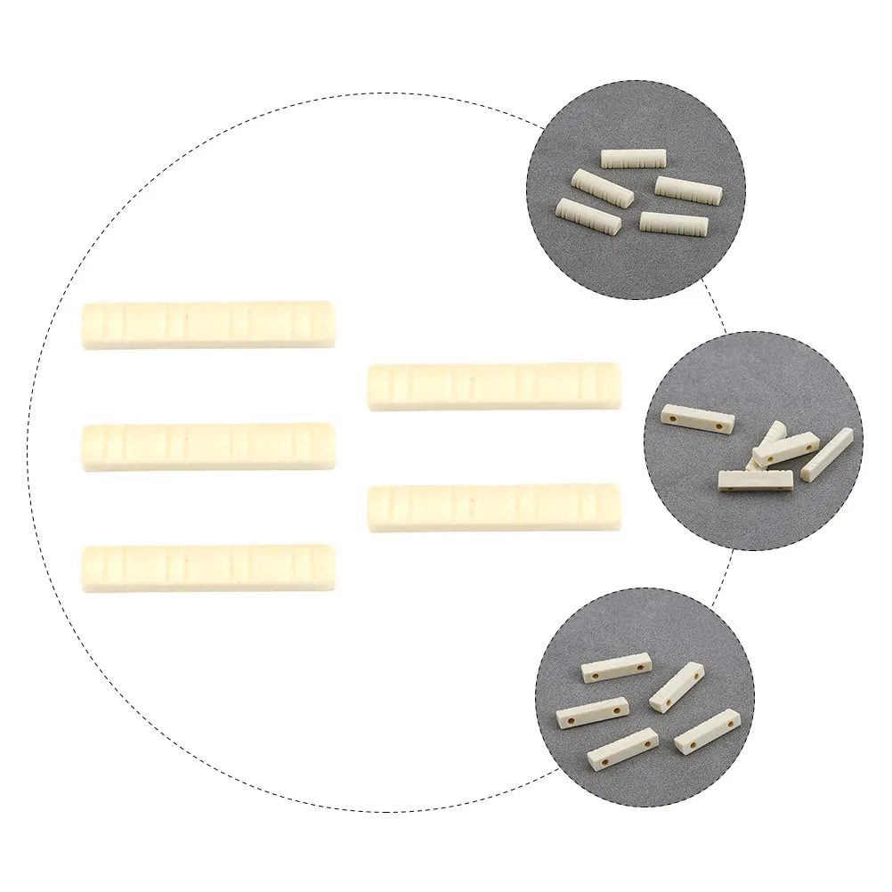 

5pcs Mandolin Nut 8 String Plastic Slotted For Acoustic Guitar Accessories Instrument Parts Saddle Bridge Replacement
