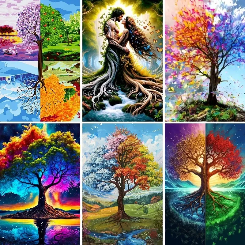 

Diamond Painting Kit Tree ,Diamond Mosaic Embroidery Cross Stitch ,Life and Death,DIY Landscape Home Decoration Gift New