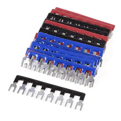 

15Pcs 8P Wire Cord Connector Fork Type Terminal Barrier Block 400V 10A