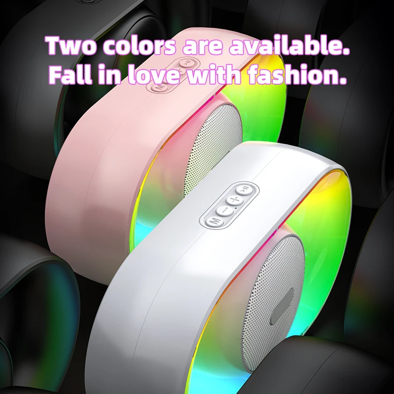 سمّاعات بلوتوث صغيرة RGB راديو محمول ملون قوي في الهواء الطلق بطاقة مقاومة للماء Subwoofe TWS مكبرات صوت للحفلات ستيريو TG #3