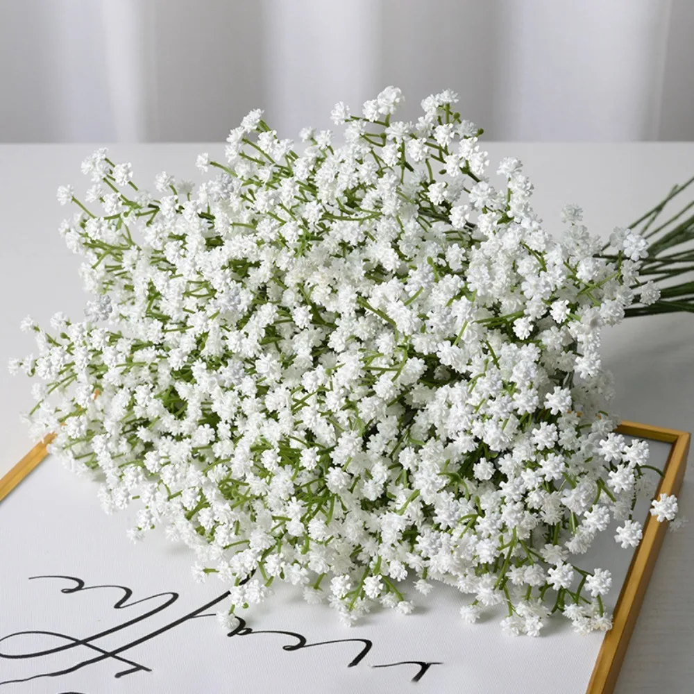 White 60cm Babies Breath Artificial Flowers Plastic Gypsophila DIY Floral Bouquets For Handmade Wedding Party Home Decoration - view 2