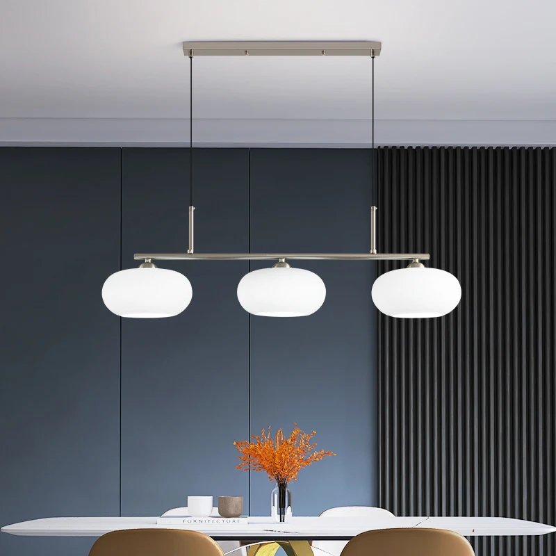 Imagem -02 - Modern Led Glass Pendant Lights Cream Estilo Hanglamp Pendant Lamp Cozinha Sala de Estar Quarto Mesa de Jantar Lustre