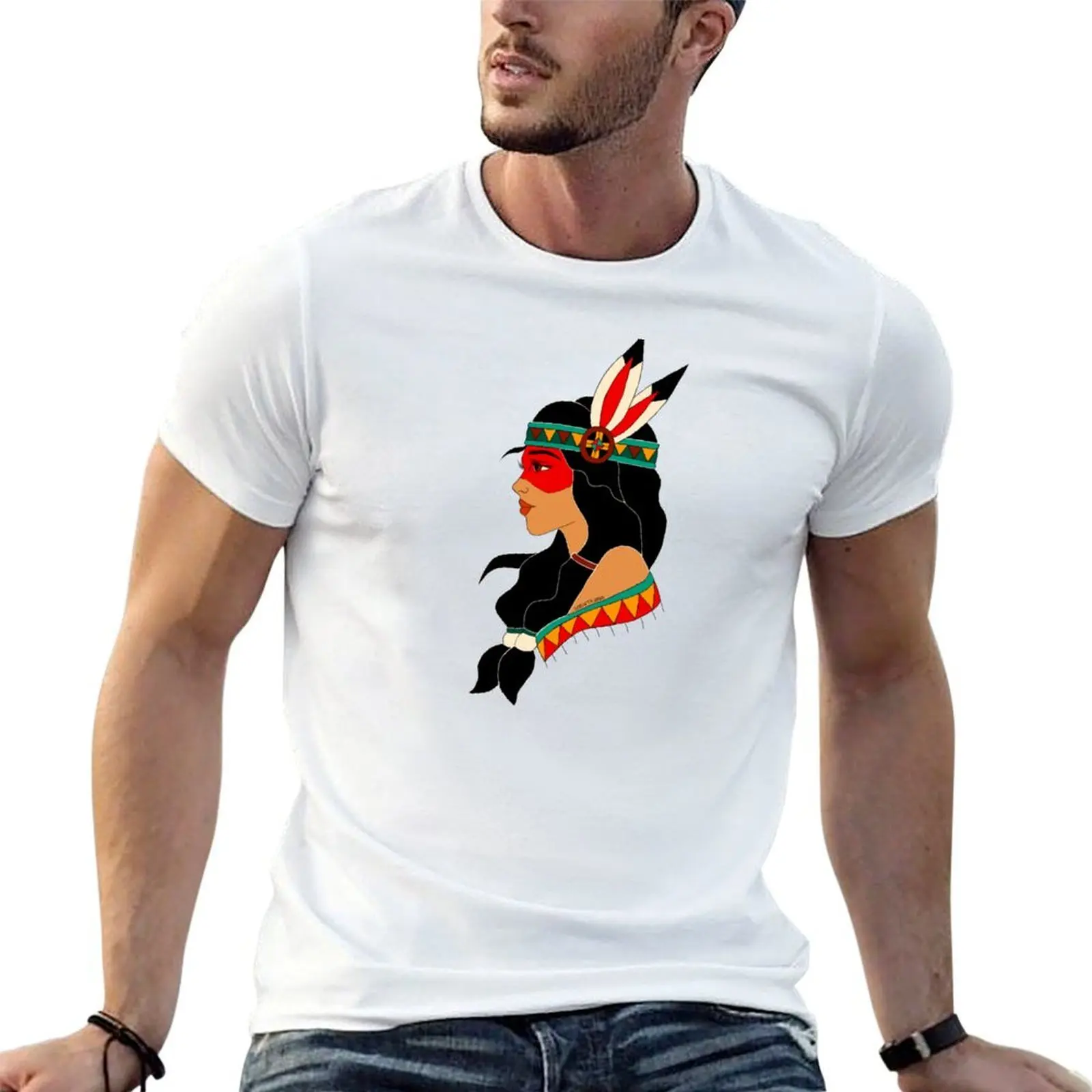 Native Girl T-Shirt t shirt for man 100 percent cotton man graphic t shirt t shirt men 100% cotton luxury brand T-shirt