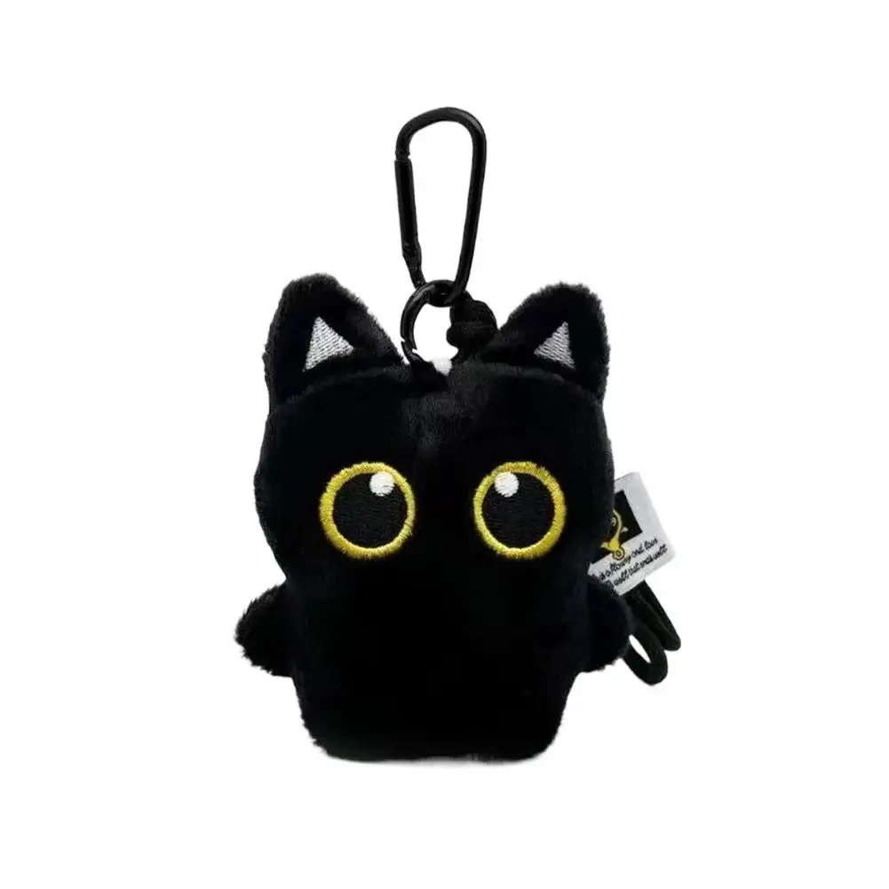 Süße schwarze Katze Plüschtier Puppe Schlüsselanhänger kleiner Anhänger Auto Schlüsselanhänger Kätzchen Spielzeug Puppe für Jungen Mädchen Geburtstagsgeschenke