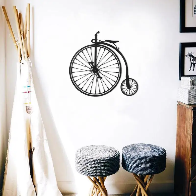 Retro Bicycle Wall Art Decor Bicycle Wheel Realistic Metal Wall Decoration Contemporary Wall Art Decor Precision Fine Cutting