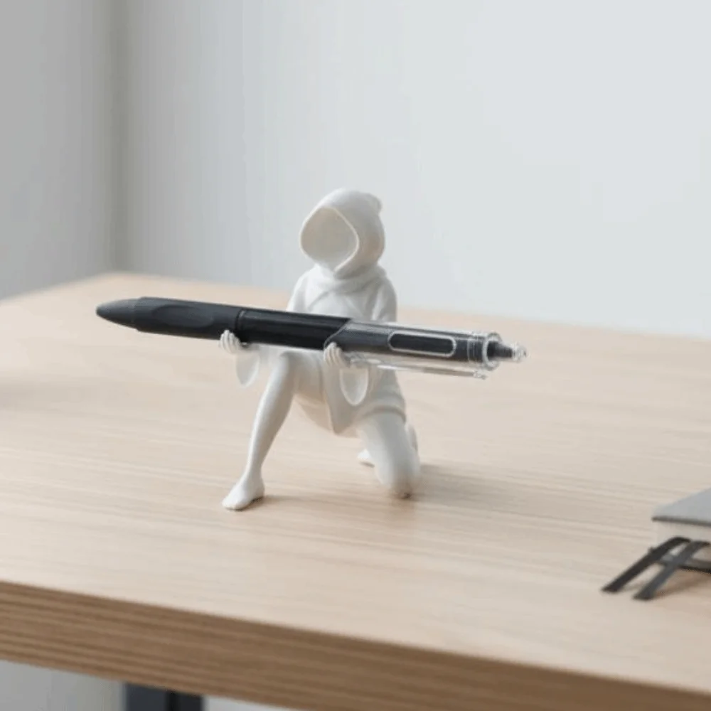PLA Ghost Pen Holder Eco-friendly Matte Black Witch Pencil Stand Durable 3D Printing Ballet Shoe Pen Holder Study Room