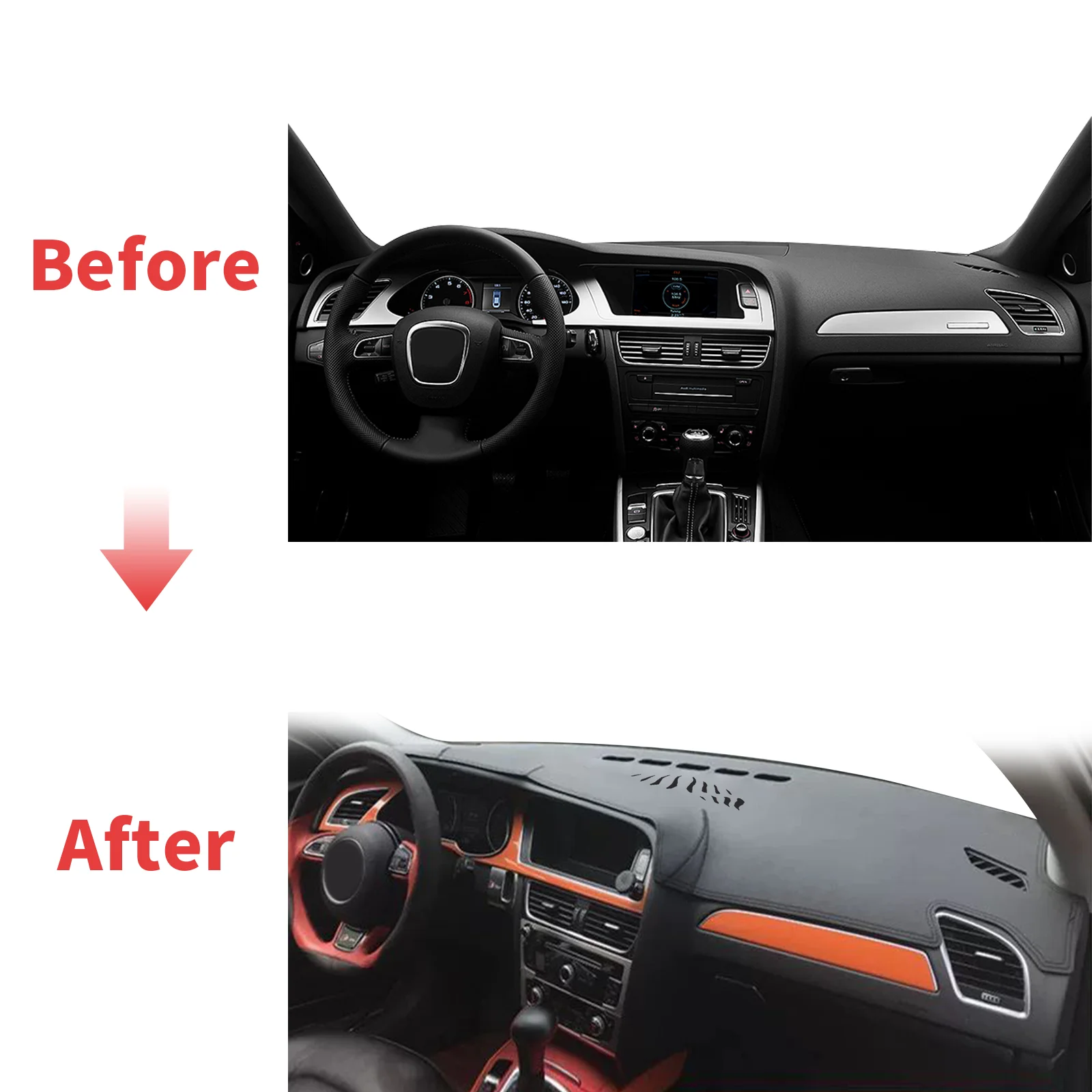 fit for Audi A5 2016-2009 Car Dashmat Dashboard Cover Pad DashMat Sunshade Protective Carpet Accessories Leather