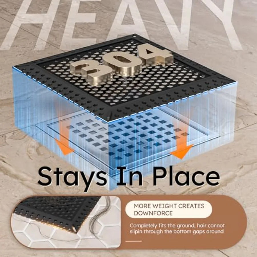 Not Moving Shower Drain Hair Catcher, Effective Hair Catcher Shower Drain, Square Flat Shower Drain Cover Protector Filter, Eff