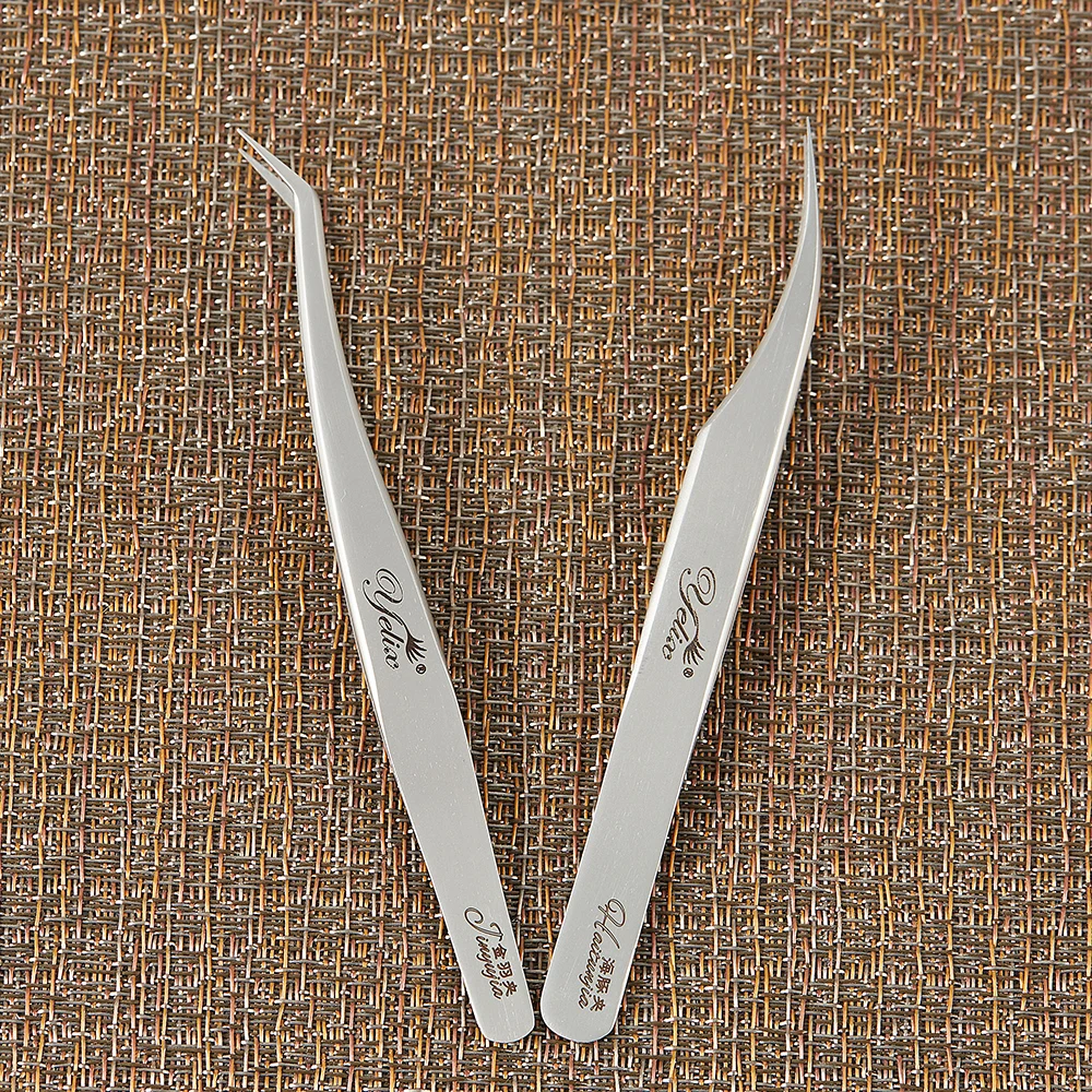 Yelix Eyelash Extension Tweezers Volume Lash Tweezers Eyelash Tweezers Pincet Professional Hyperfine High Precision