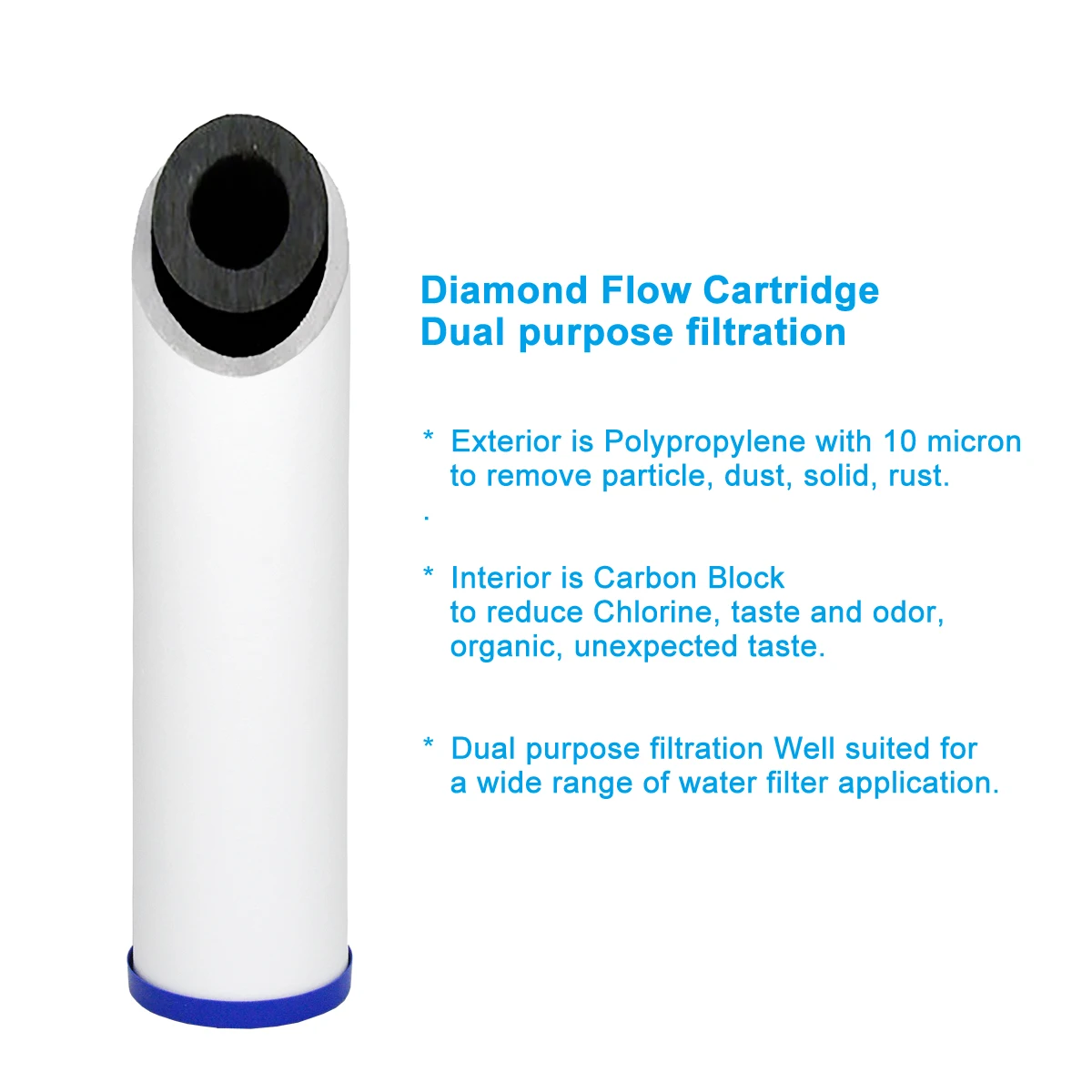 Diamond Flow Filter Cartridge DFX-CB-20BB Dual Purpose Water Filter for High Flow Filtration