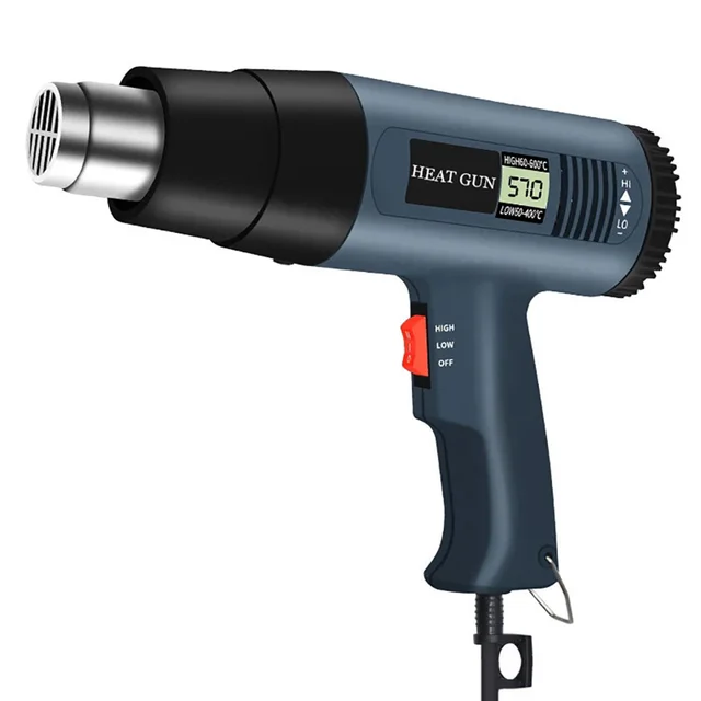 Wysokiej jakości cyfrowy wyświetlacz LCD Pistolet na gorące powietrze Suszarka do włosów o dużej mocy Narzędzie do naprawy folii samochodowej 220V Wtyczka EU