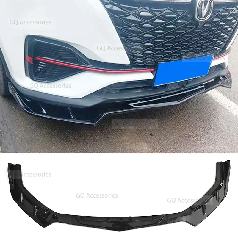 New！ CS55 Plus Front Splitter for CHANGAN CS75 Plus 2020 21 22 Bumper Spoiler Skirts Lip Carbon Surface Body Kit Retrofit Access