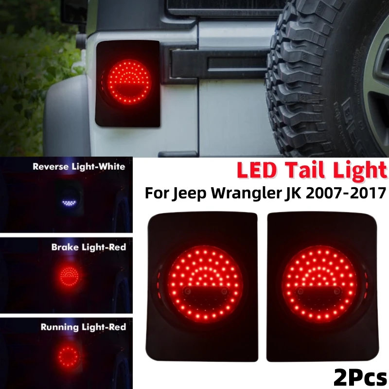 1Pair Car LED Tail Light Brake Signal Lamp For Jeep Wrangler JK 2007-2017  (American Version)