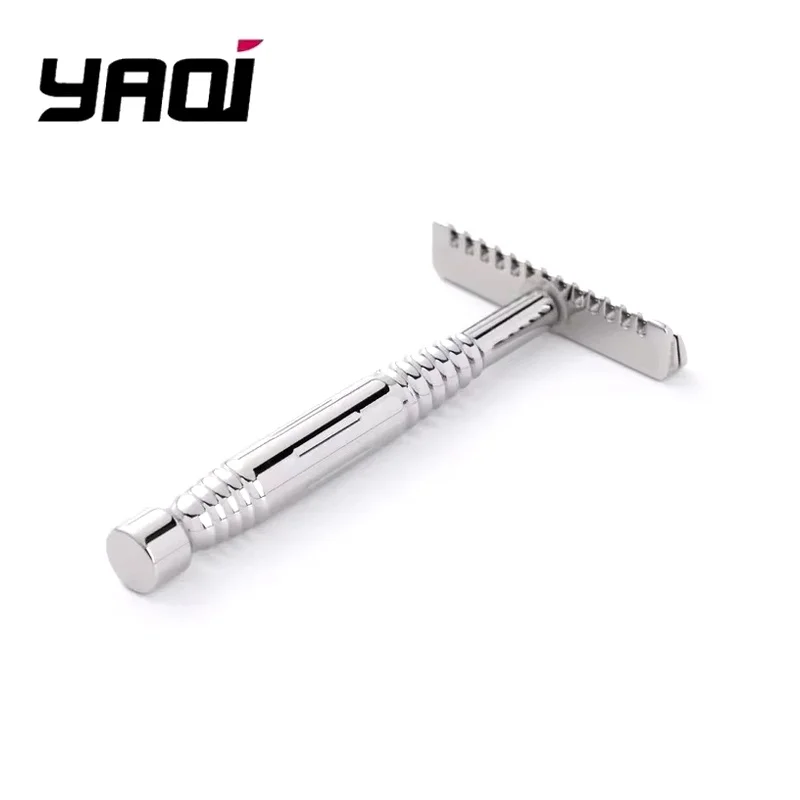 YAQI Mens Gift 316 Stainless Steel Polished AC Blade Single-edged Romulus Open Comb Beard Shaver Safety Razor Mens Shaving Men