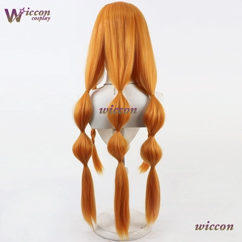 SIGRIKA Cosplay Wig Orange Wig 90cm Long Hair WuHu Wuthering Waves Heat Resistant Fiber Hair Halloween Party Women Girls