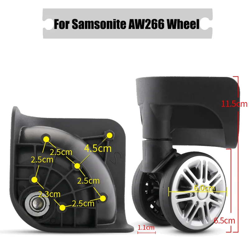 

Suitable For Samsonite AW266 Universal Wheel Silent Wheel Luggage Anti-wear Wheels Replaceable Wheels Flexible Rotation Wheels