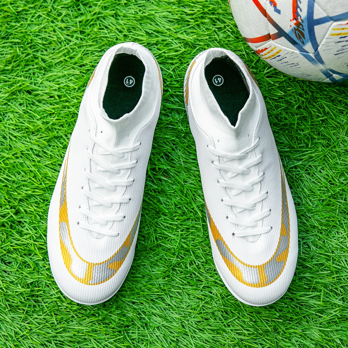 European Men And Women Athletic Soccer Football Cleats High-Top Soccer Football Shoes