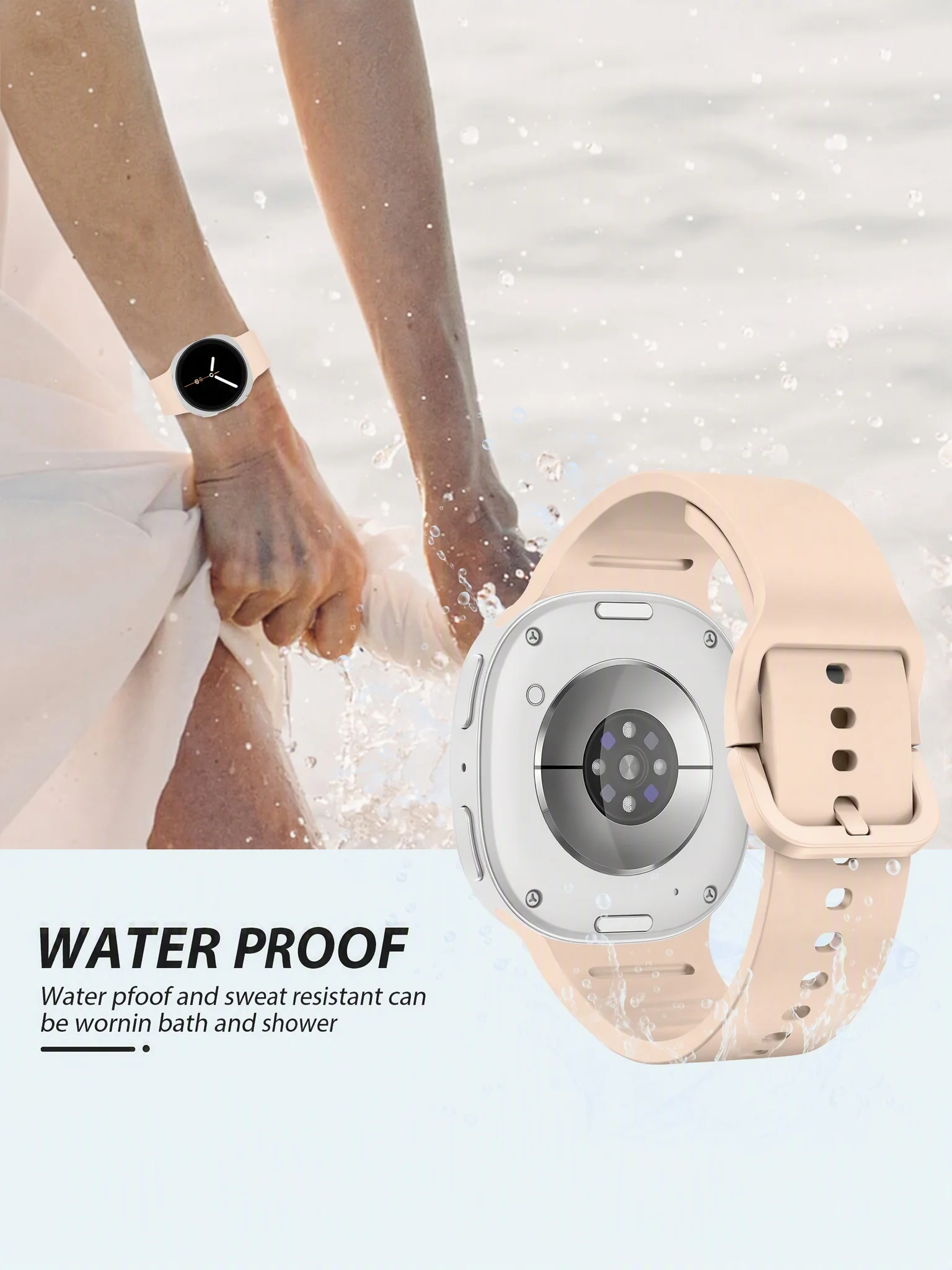 Silikonarmband für Samsung Galaxy Watch 9 8 44mm 40mm Taktisches Armband Watch8 Classic 46mm Armband mit klassischer Schnalle – Detail 2