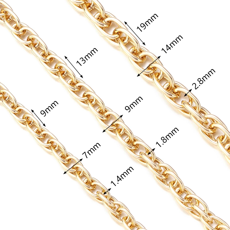 5 Yards/Roll Aluminum Twist Chain Metal Smooth Fried Dough Twists Link Chains For DIY Jewelry Making Bags Clothing Accessories