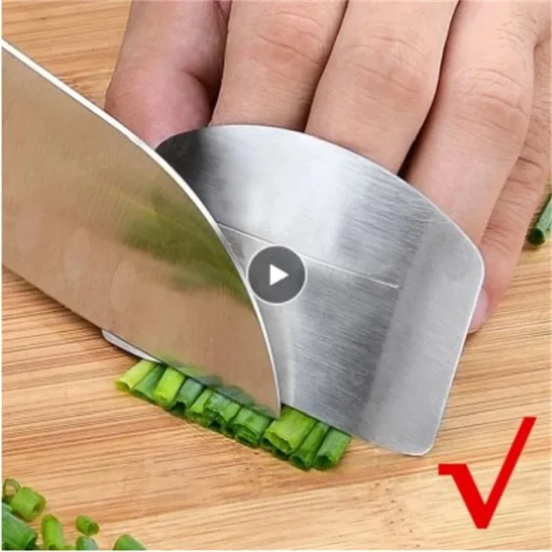 Kitchen Tool Accessories Stainless Steel Finger Guard Safety Vegetable Cutter Hand Guard Tool Kitchen Cut Finger Protector Tool