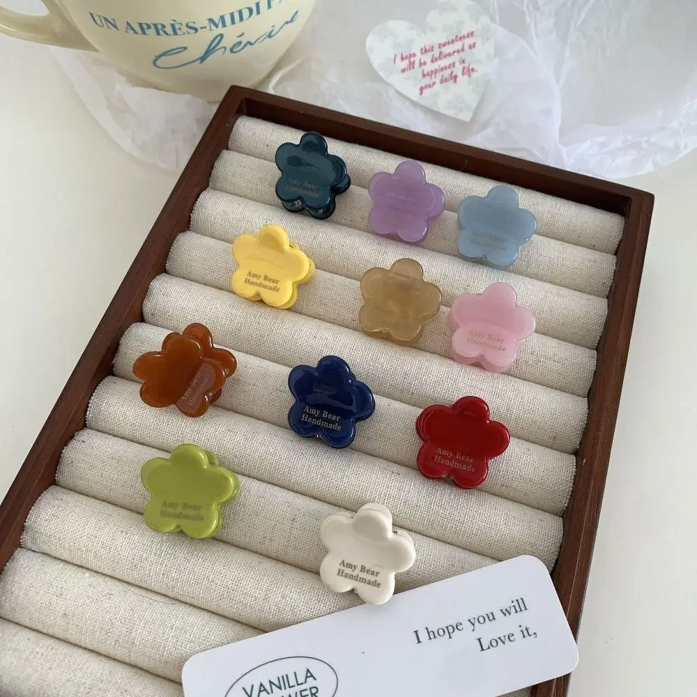 Cute Acetic Acid Hairpin Flower Hair Clip Love Small Grab Clip Heart Hair Clip Headwear Bangs Clip Acetate Mini Hair Claw Female