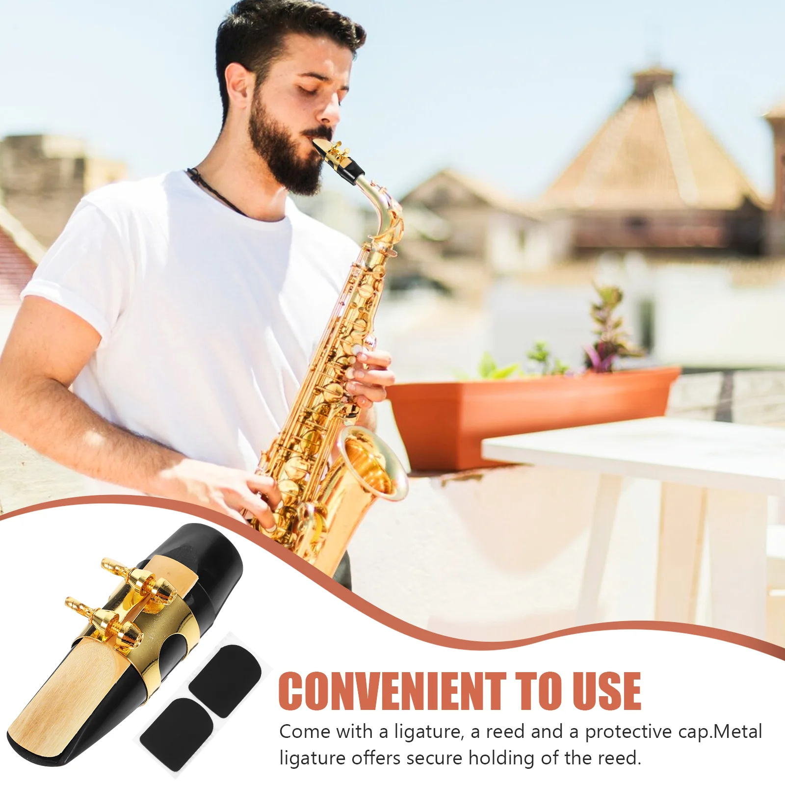 Alto Sax Mouthpiece Saxophone Musical Instrument Ligature Teeth Cushion Accessory