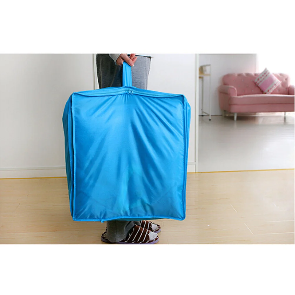 

Oxford Fabric Storage Bags Small Blue Lightweight Zipper Closure For Clothes Blanket Quilt Organization Container Bag