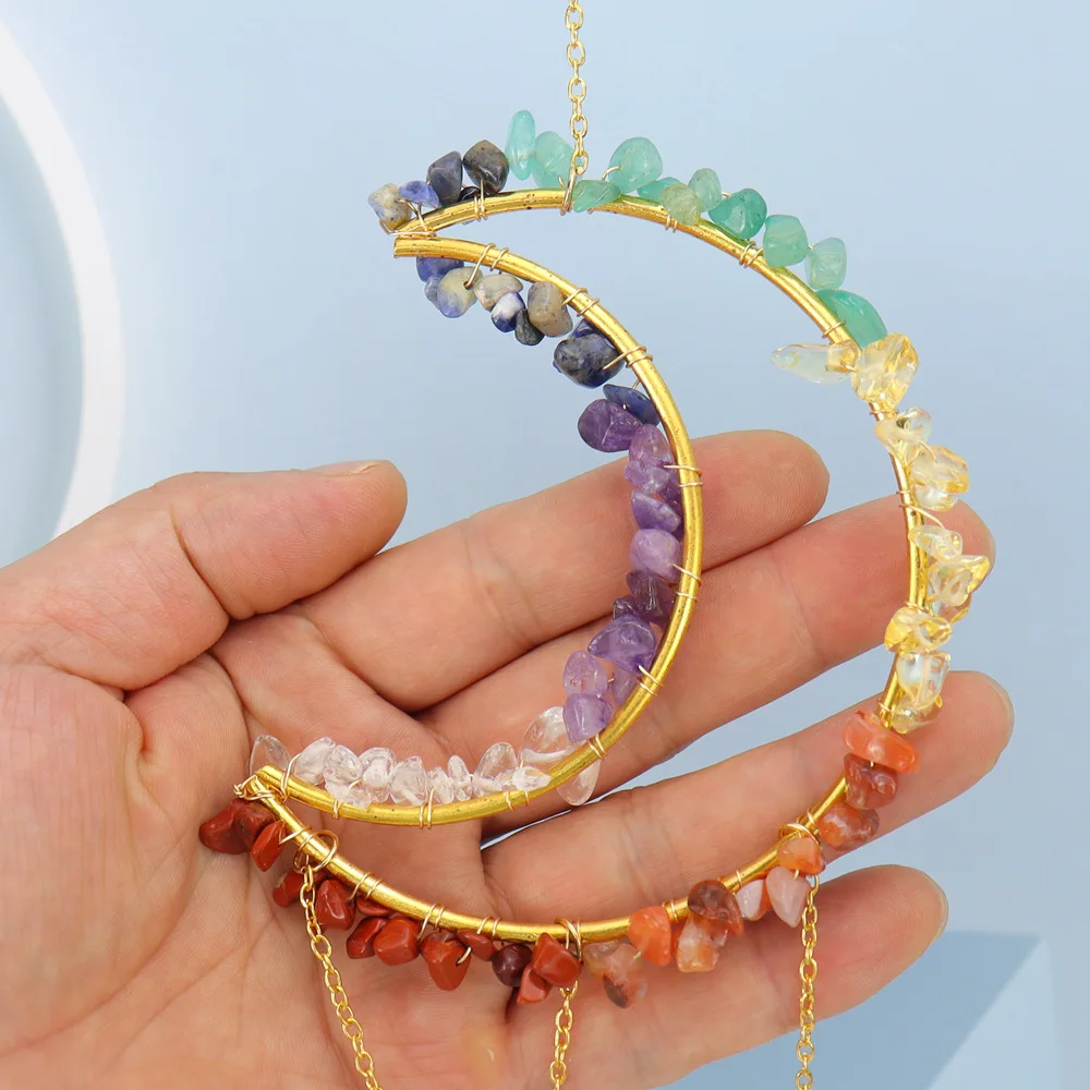 Picture 6: Moon Crystal Suncatcher Rainbow Hanging Window Decor Gift
