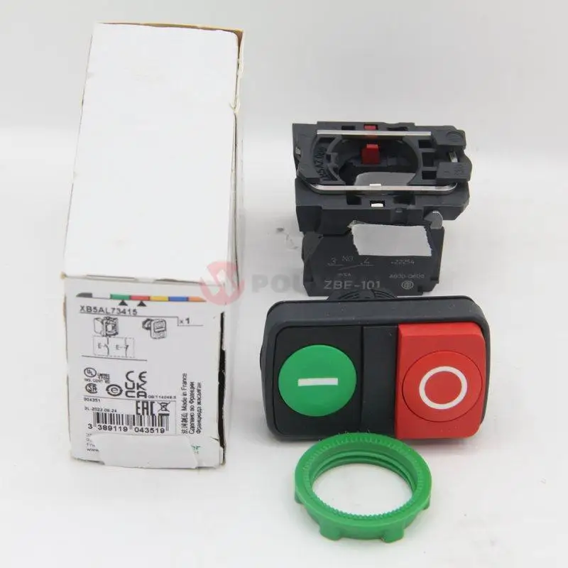 XB5AL73415 Dual Head Push Button Switch IP67 Waterproof Metal 22mm Emergency Stop with LED Indicator