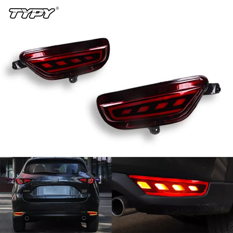 

TYPY 3-Functions Car Rear Bumper Lights For Mazda CX-5 CX5 2018 2019 2020 2021 Turn Signal Lamp Driving Lamp 12V Brake Dynamic