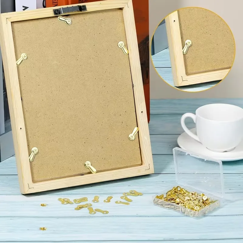 1-2Boxs Metal Picture Frame Backing Retainer Turn Button Fastener for Mirror Art Display Workshop Handmade DIY Hardware Supplies