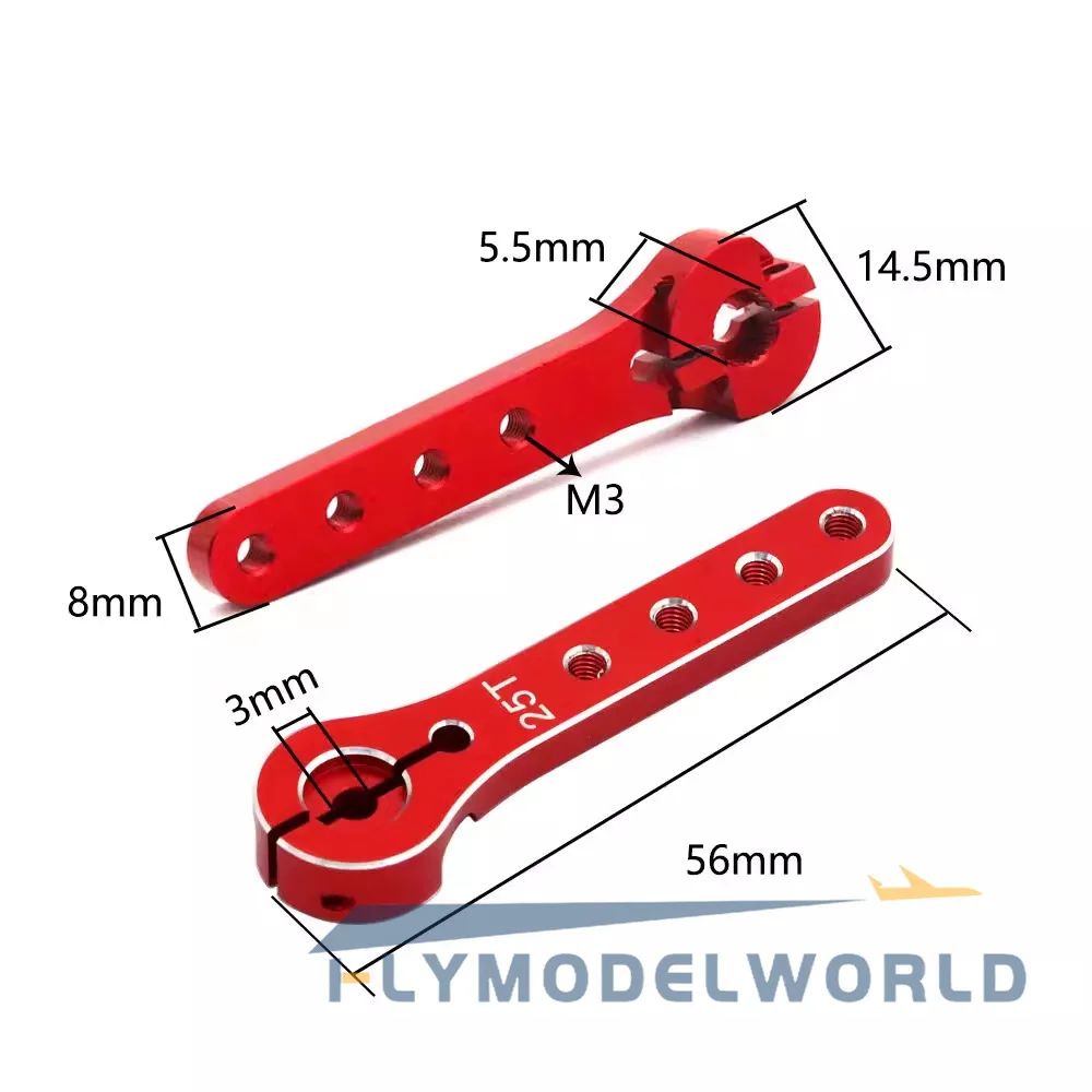 Standard metal steering gear extended rocker arm, model aluminum alloy swing arm 25T-6MM model aircraft steering arm,(Instrument