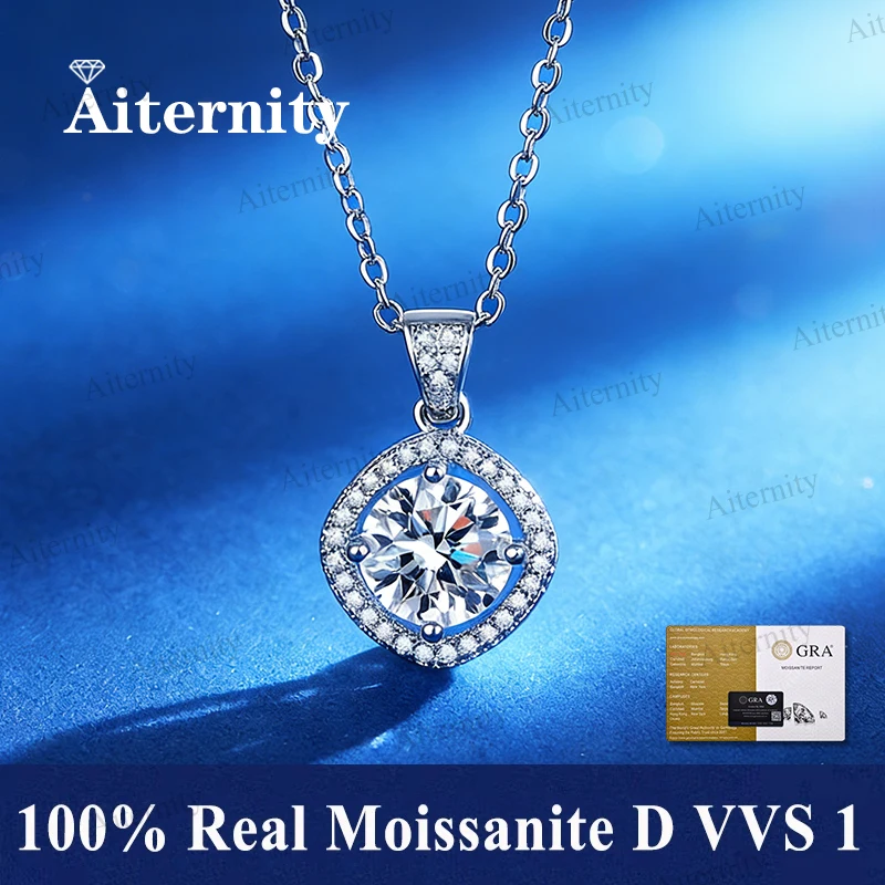 

1.0ct Pendant Luxury Wedding Moon for Women 925 Sterling Silver Jewelry Wedding Bridal Moissanite Diamond Necklace