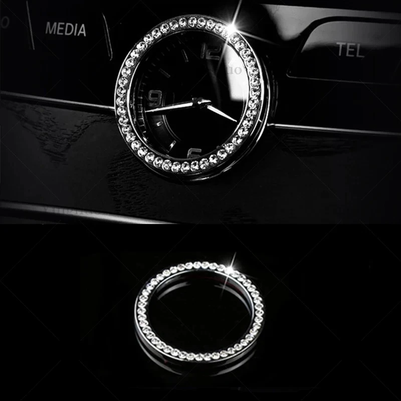 For Mercedes-Benz C E S Class W205 W213 W222 Crystal Style Car Center Front Clock Ring Cover Trim Car Interior Accessories
